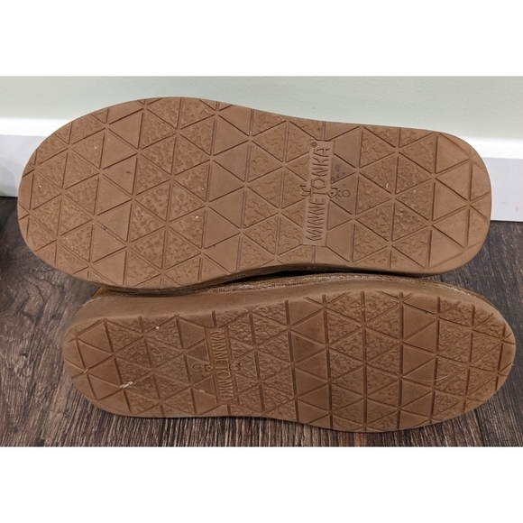 Minnetonka Brown Faux Fur Lined Ankle Boots Size 6 - Picture 9 of 12